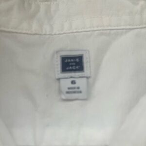 Janie and Jack White Button-Up Shirt with Navy Label
